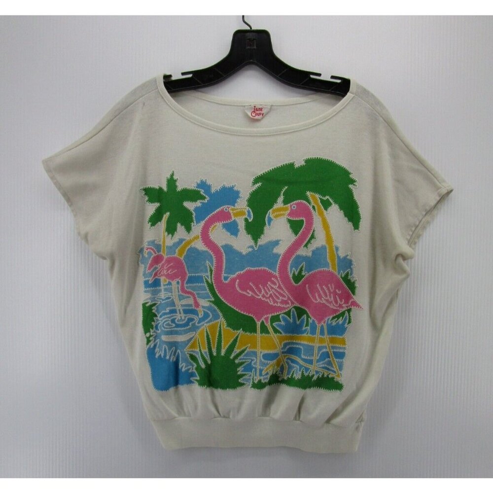 Vintage 80s Jane Colby Flamingo Top
